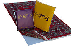 A rug underlay designed to sit beneath a rug on a hard floor