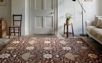 Morris & Co Montreal Russet rug styled in a room setting