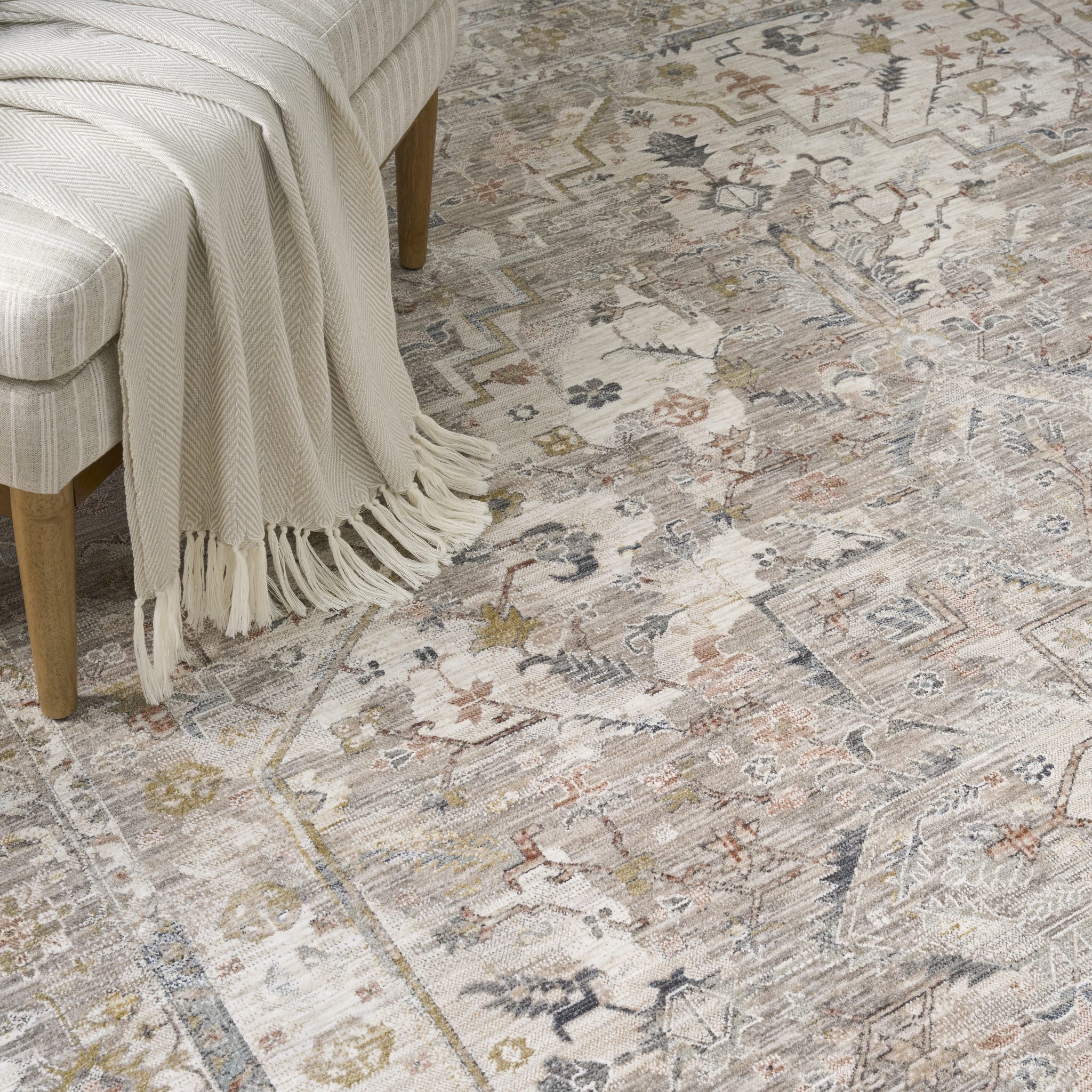 Antique Fusion Anf02 Ivory Multicolour rug