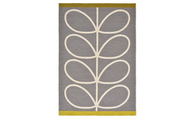 Orla Kiely Giant Linear Stem Slate outdoor rug full flat view