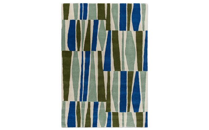 Scion Saku Olive rug full flat view