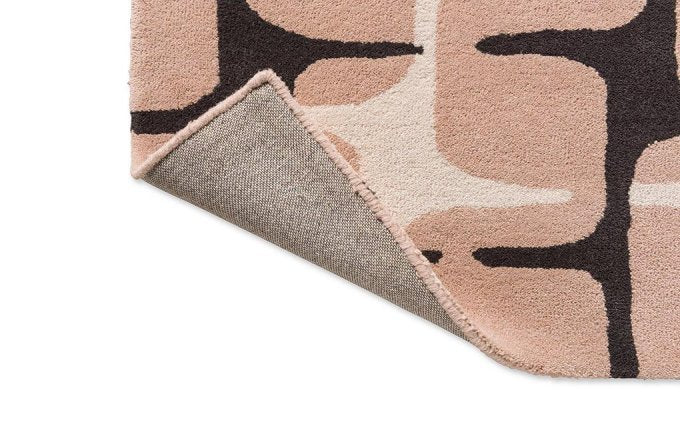 Scion Going Lohko Dusk rug corner turned to show the backing