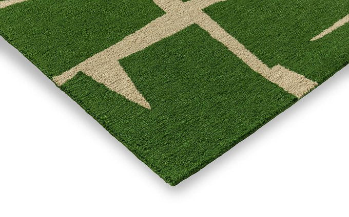 Scion Moqui Green outdoor rug corner detail