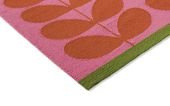Orla Kiely Solid Stem Paprika outdoor rug corner detail