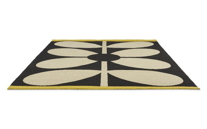 Orla Kiely Giant Sixties Stem Noir outdoor rug angled view