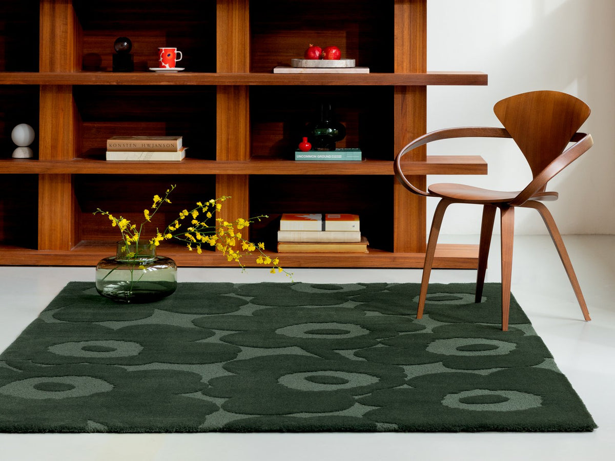 Marimekko Unikko Dark Green rug | Kelaty