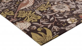 Morris & Co Strawberry Thief Grape rug pile detail