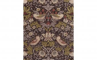 Morris & Co Strawberry Thief Grape rug full flat view