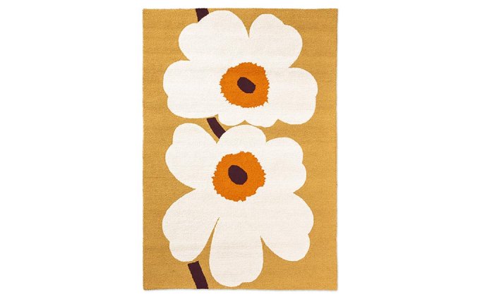 Marimekko Unikko Anniversary Honey outdoor rug full flat view