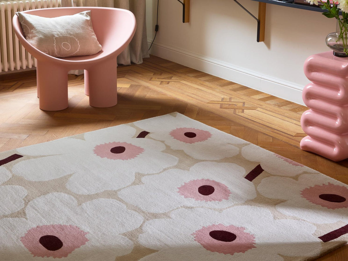 Marimekko Unikko Beige-Pink rug | Kelaty