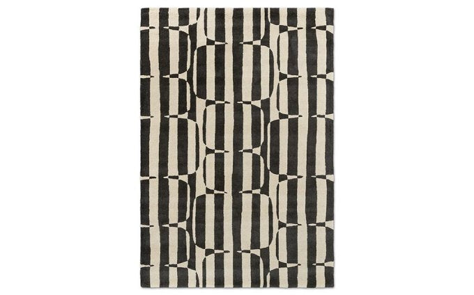Scion Lohko Stripe Charcoal rug full flat view