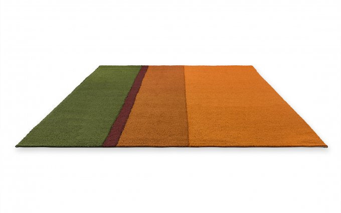 Habitat Festival Stripe Orange rug angled view