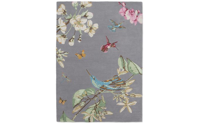 Wedgwood Hummingbird Grey 37804 rug full flat view