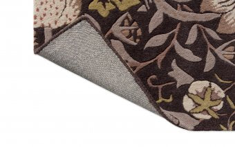 Morris & Co Strawberry Thief Grape rug texture close-up