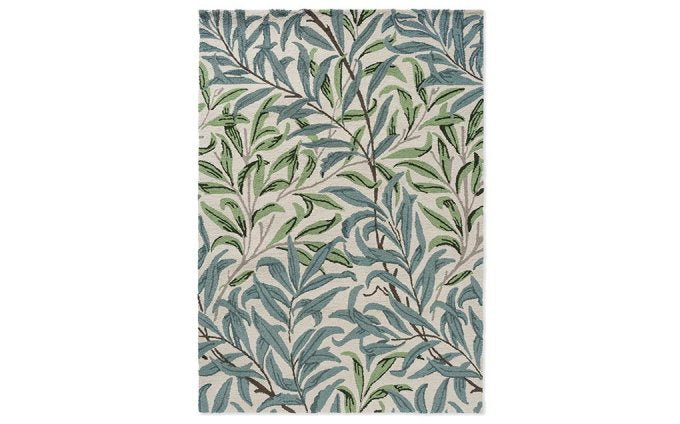 Morris & Co Willow Boughs Leafy Arbour outdoor rug full flat view
