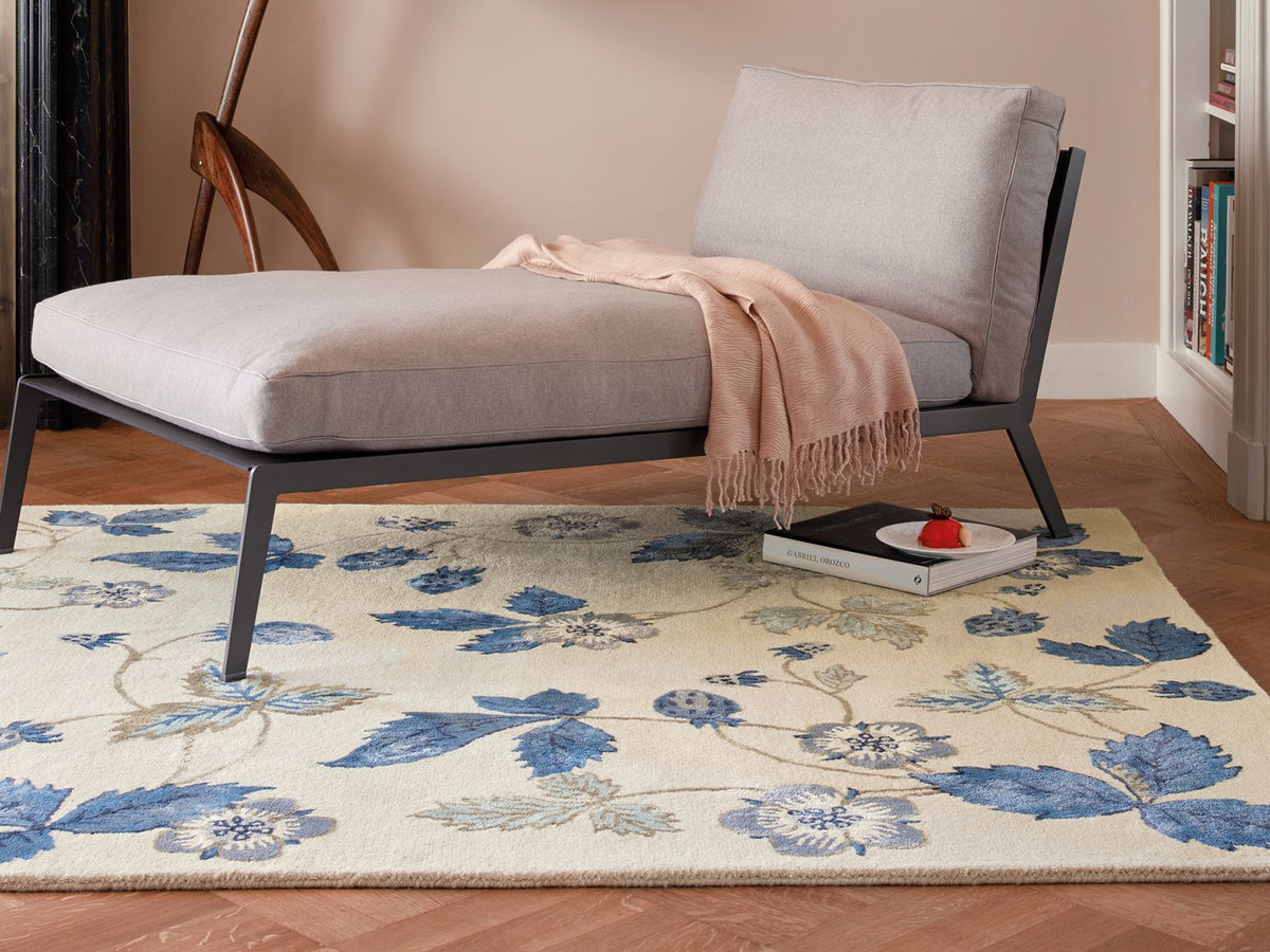 Wedgwood Wild Strawberry Cream 38108 rug styled in a room setting
