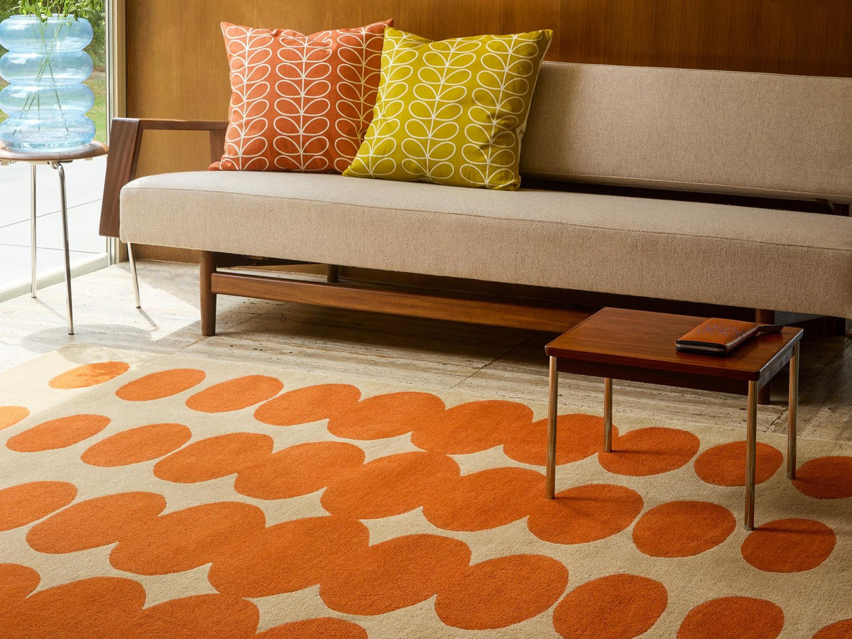 Orla Kiely Optical Oval Orange Sand rug | Kelaty