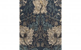 Morris & Co Honeysuckle & Tulip Woad Thyme rug full flat view