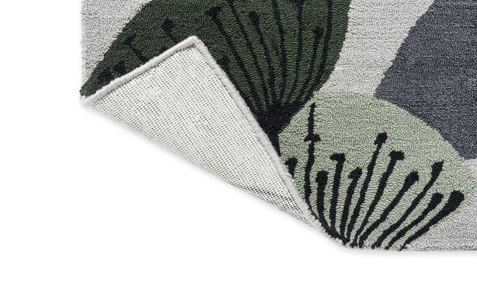 Sanderson Dandelion Clocks Botanical Green outdoor rug backing