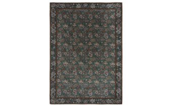 Morris & Co Theodosia Bottle Green hand-knotted rug full flat view