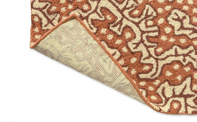 Sanderson Truffle Sandstone outdoor rug backing