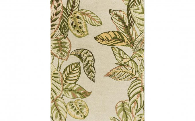 Sanderson Calathea Samphire outdoor rug full flat view