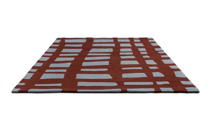 Scion Arlo Brick rug angled view