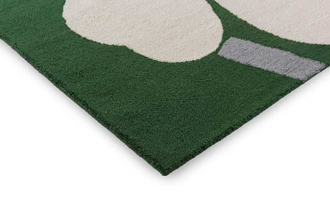Marimekko Unikko Anniversary Green outdoor rug corner detail