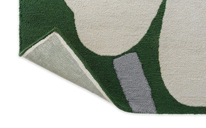 Marimekko Unikko Anniversary Green outdoor rug backing