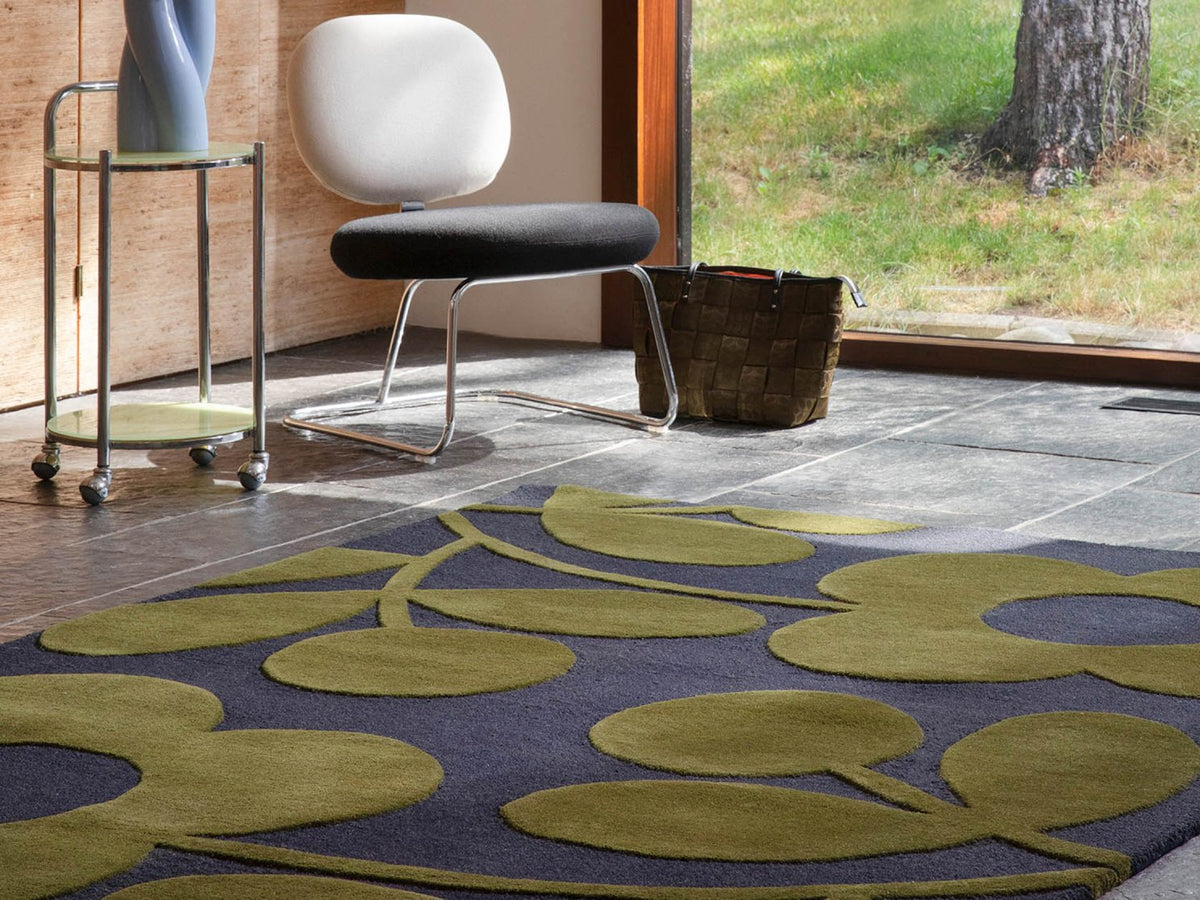 Orla Kiely Sprig Stem Marine rug | Kelaty