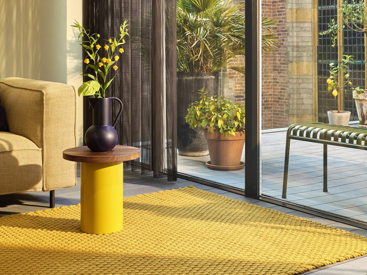 Lace Golden Mustard rug in a room setting