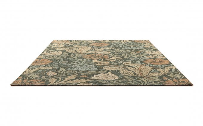Morris & Co Compton Trellis rug angled view