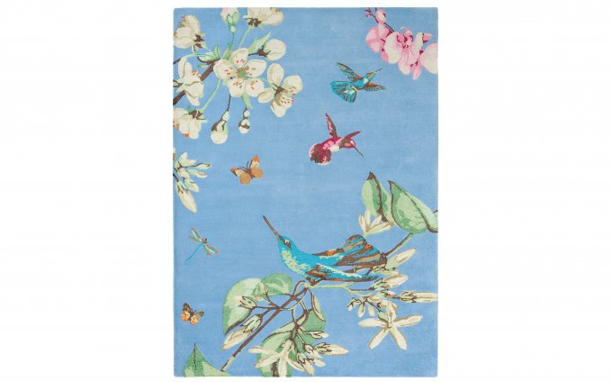 Wedgwood Hummingbird Blue 37808 rug full flat view