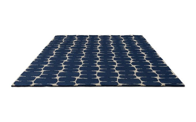 Scion Little Lohko Indigo rug angled view