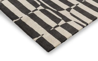 Scion Lohko Stripe Charcoal rug pile detail