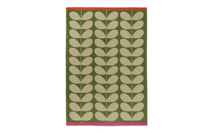 Orla Kiely Solid Stem Basil outdoor rug full flat view