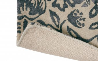 Morris & Co Pure Strawberry Thief Ink rug texture close-up