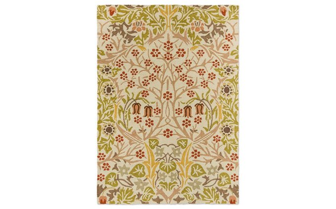 Morris & Co Blackthorn Wheat outdoor rug full flat view
