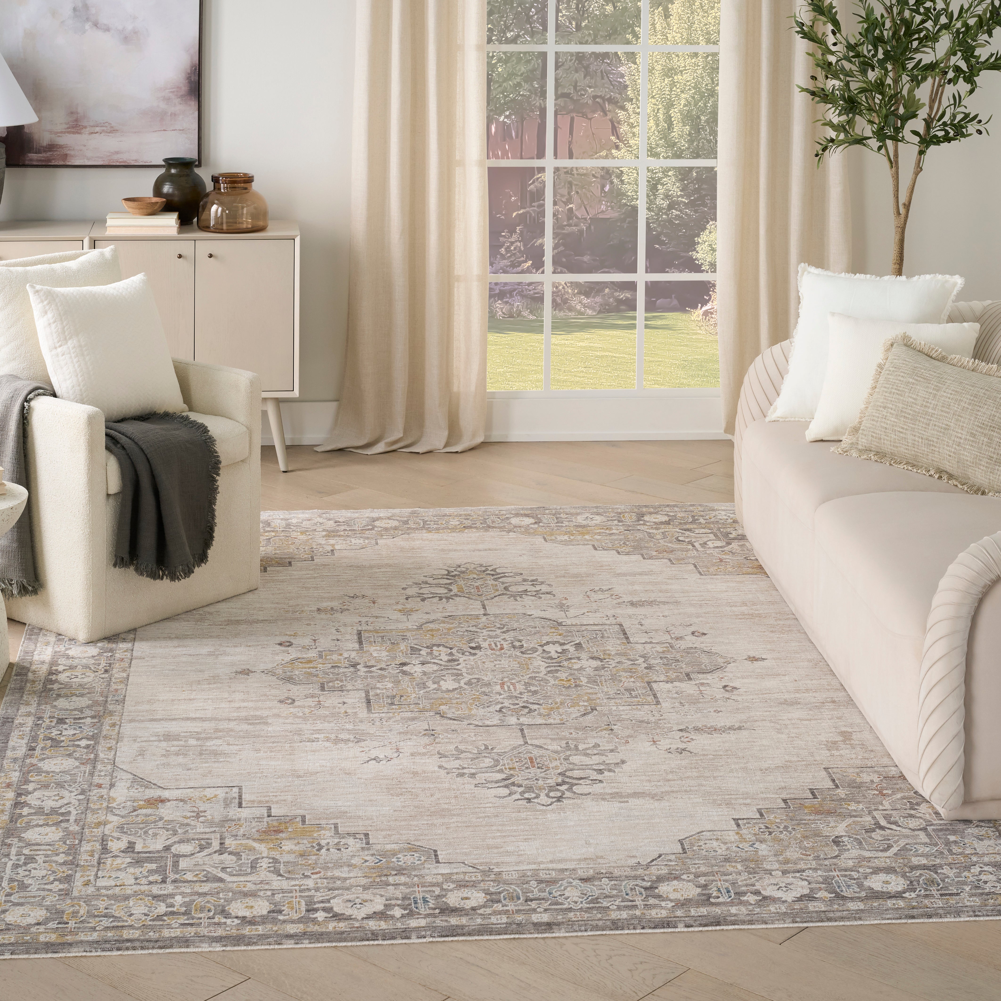 Antique Fusion Anf01 Ivory Charcoal