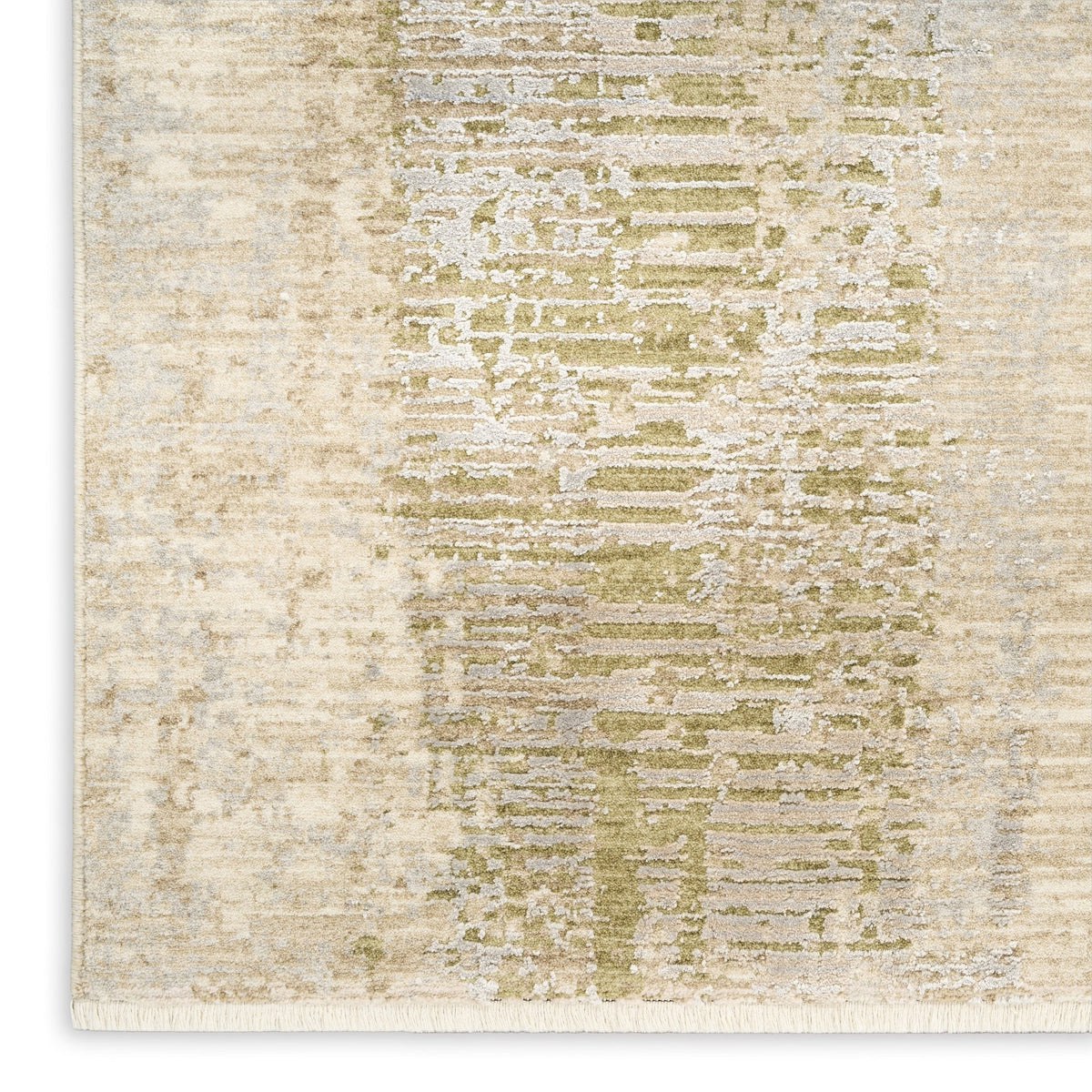 Calvin Klein Drift DRF01 Beige Sage rug fringe detail