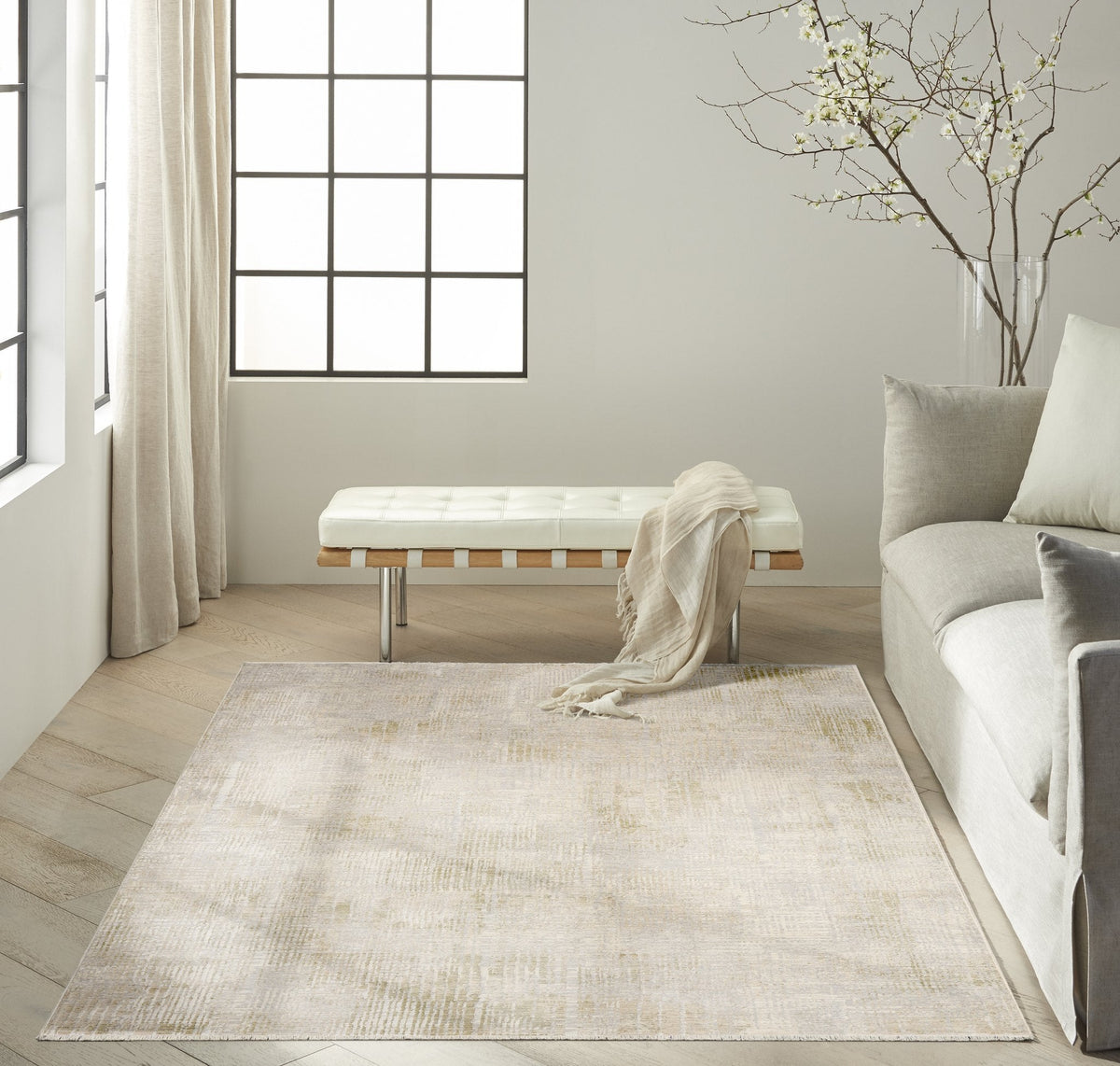 Calvin Klein Drift DRF02 Grey rug in situ