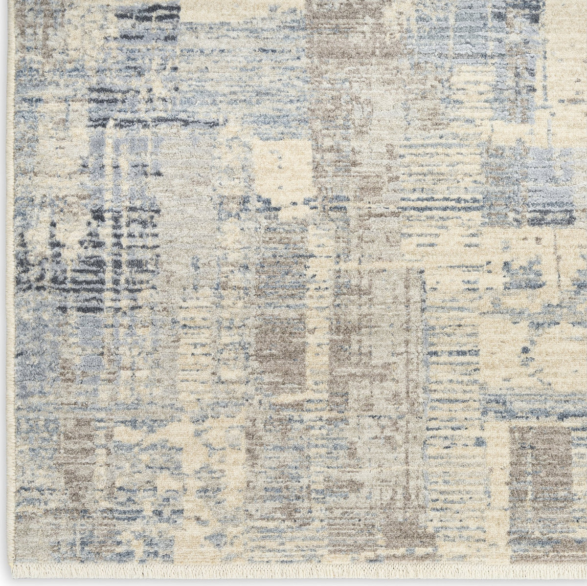 Calvin Klein Drift DRF04 Blue Beige rug corner and pile detail