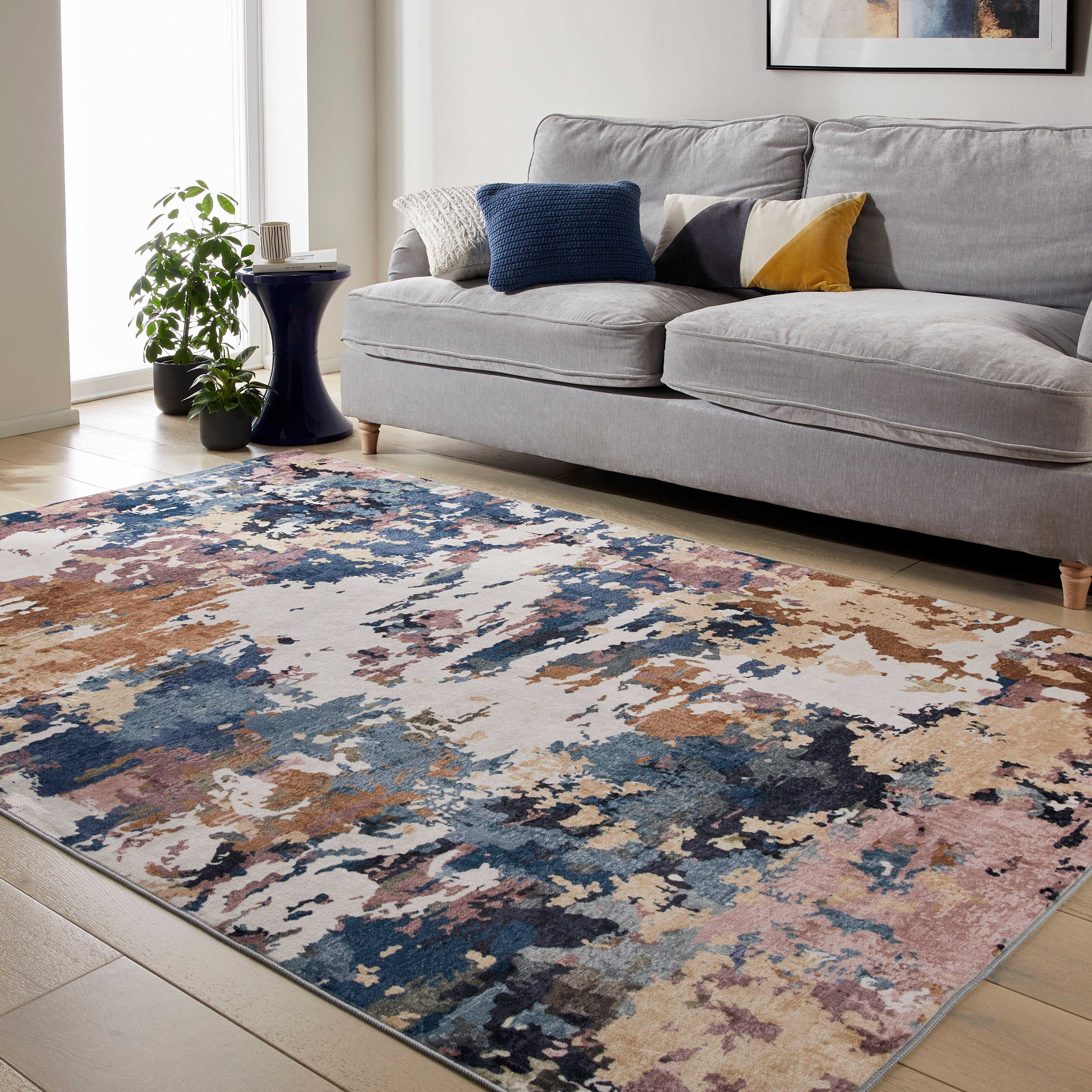 Liberty Lib 110 Cobalt Washable Rug | Kelaty