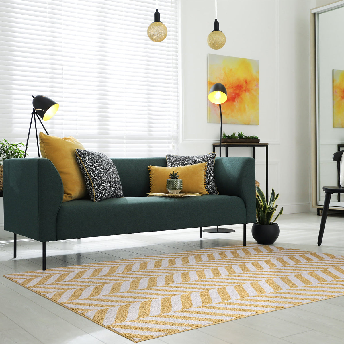 Muse MU08 Yellow Chevron rug