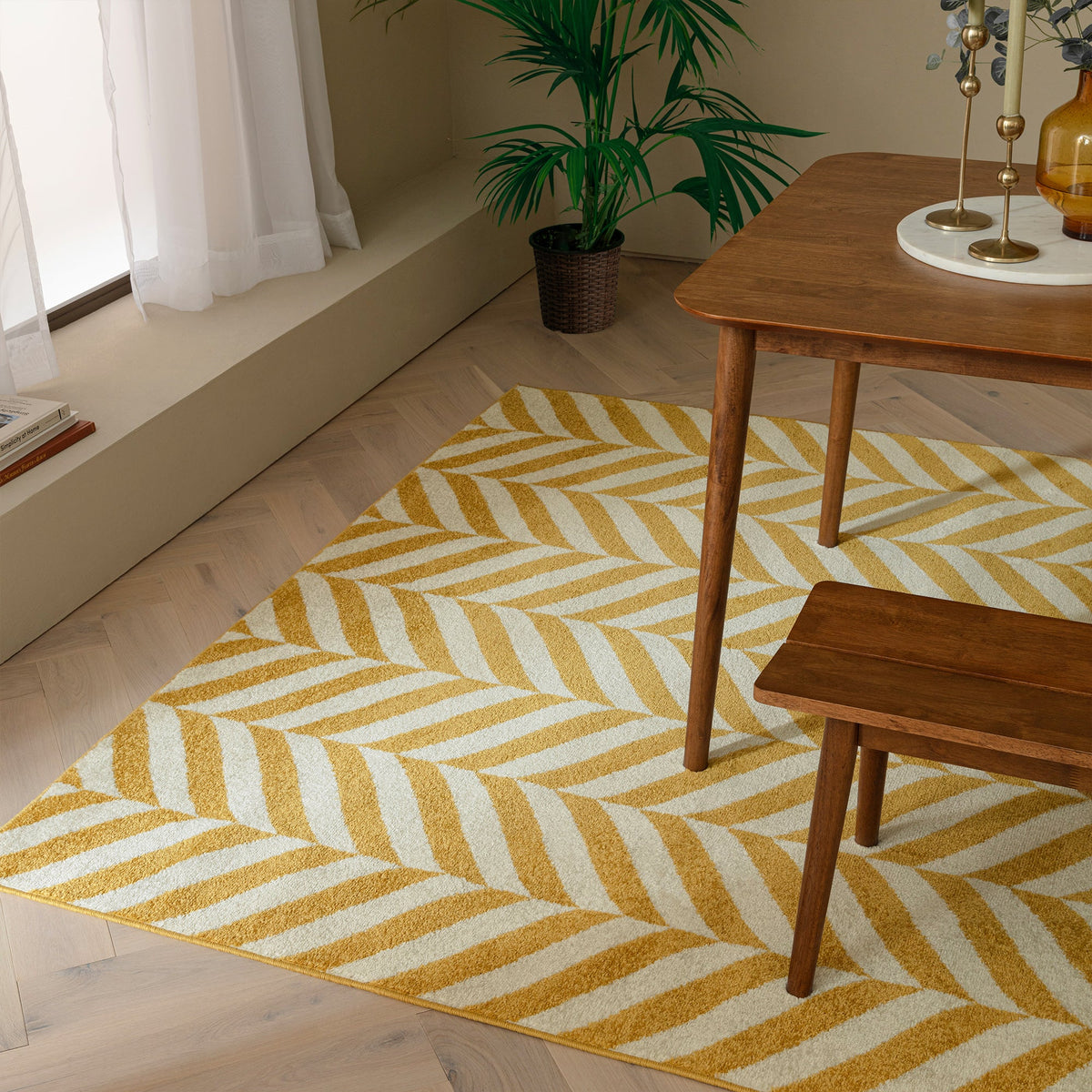 Muse MU08 Yellow Chevron rug