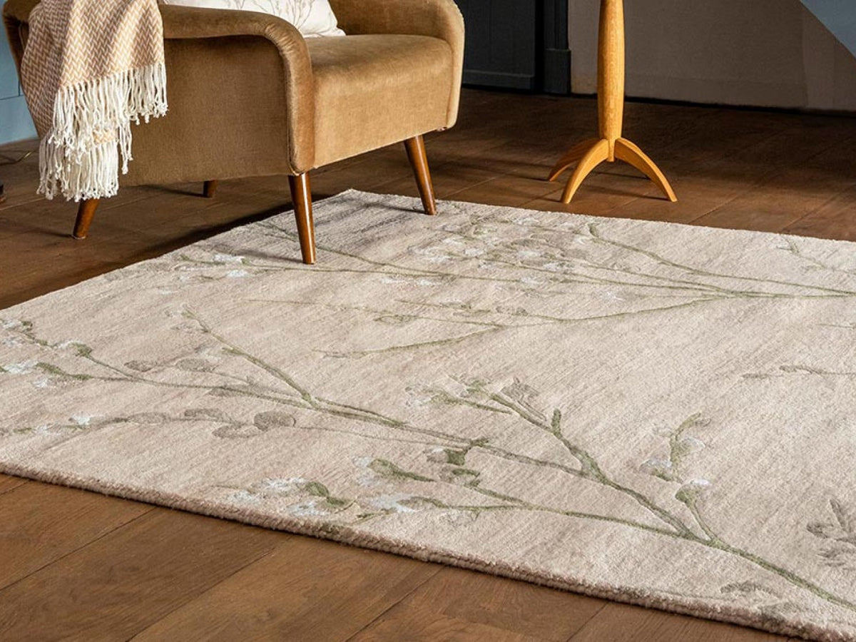 Laura Ashley Pussy Willow Hedgerow Green rug | Kelaty