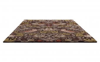 Morris & Co Strawberry Thief Grape rug corner detail