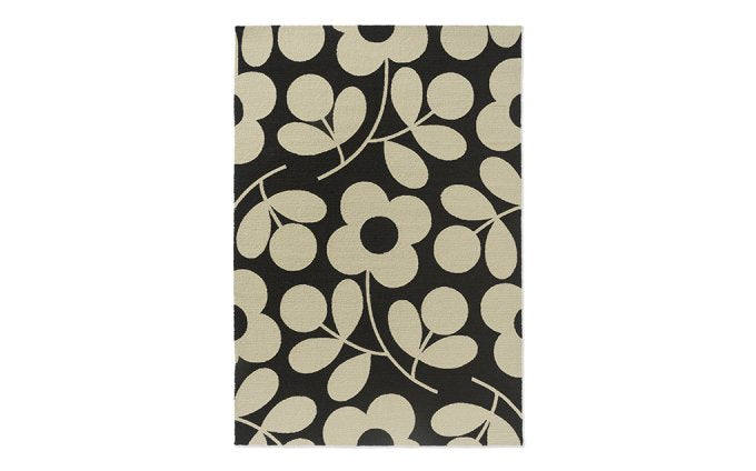 Orla Kiely Stem Sprig Monochrome outdoor rug full flat view