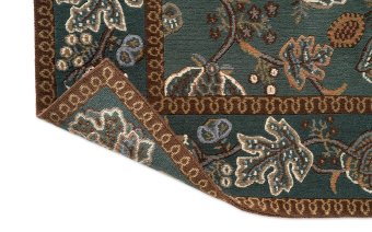 Morris & Co Theodosia Bottle Green rug texture close-up