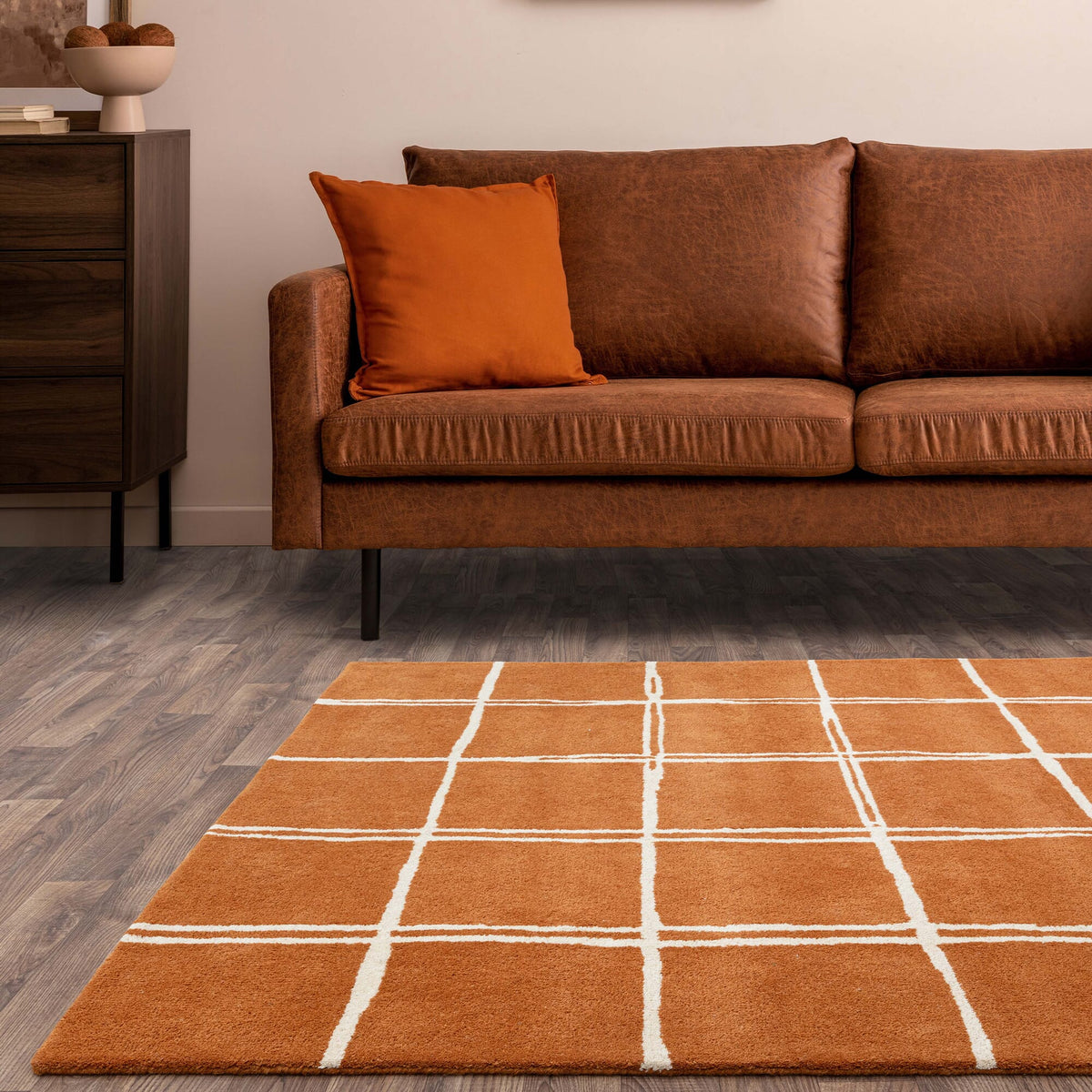 Albany Grid Rust rug
